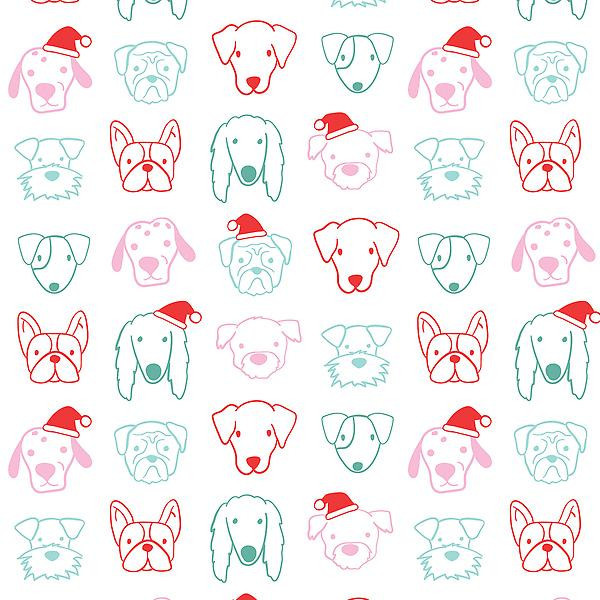 The Gift Wrap Company Holiday Pup Outlines Wrapping Paper | The Container Store