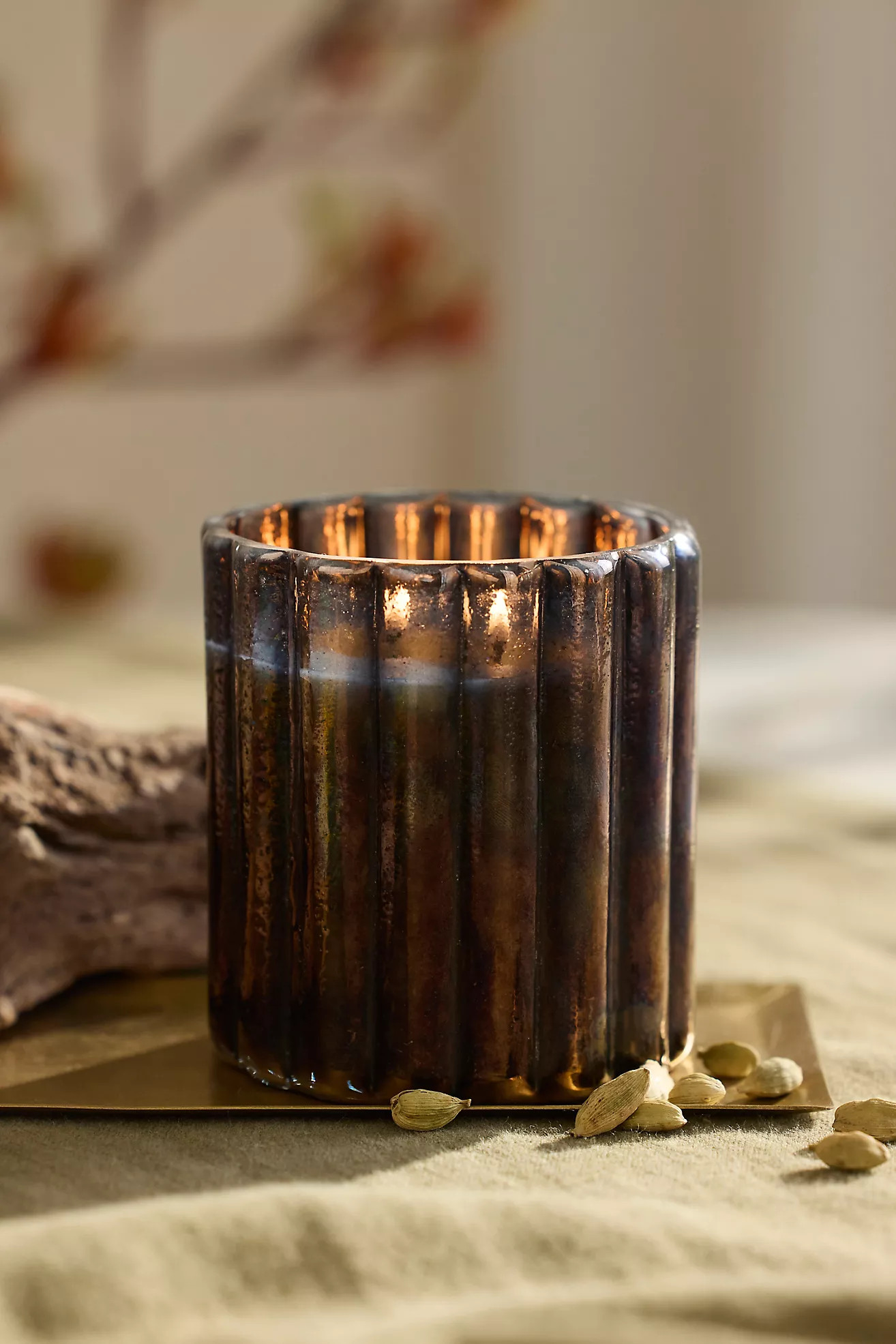 Luster Scalloped Glass Candle | Anthropologie (US)