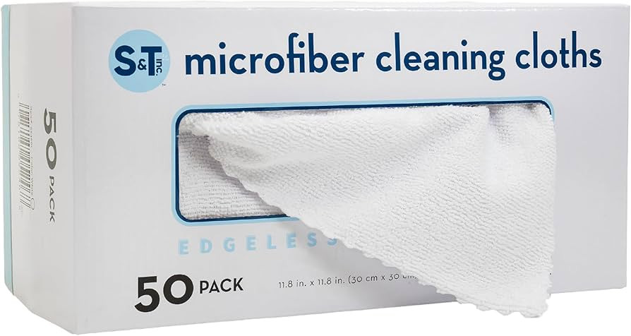S&T INC. 50 Pack Microfiber Cleaning Cloth with Box, Bulk Towels for Home, Reusable Microfiber To... | Amazon (US)
