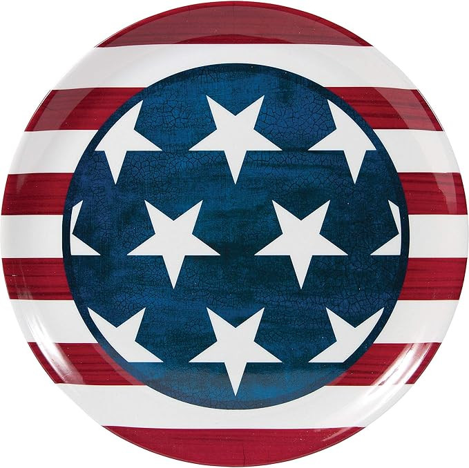 Amscan Patriotic Round Plastic Platter, 13 1/2", 1 Pc, Multicolor | Amazon (US)