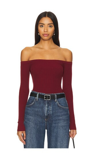 House of Harlow 1960 x REVOLVE Colette Bodysuit in Burgundy. - size S | Revolve Clothing (Global)