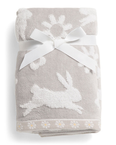 2pk Hand Towels With Bunny Patches And Daisy Floral Border | TJ Maxx