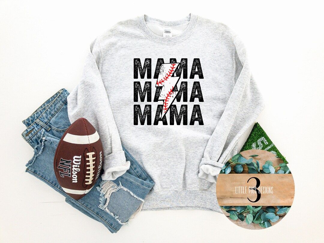 Baseball Mama Sweatshirt Long or Short Sleeve T-shirt Game Day - Etsy | Etsy (US)