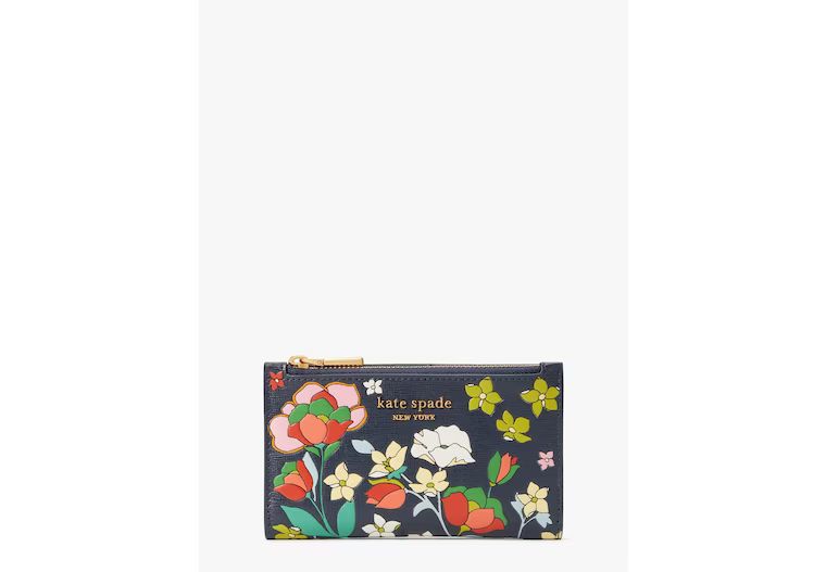 Morgan Flower Bed Embossed Small Slim Bifold Wallet | Kate Spade (US)