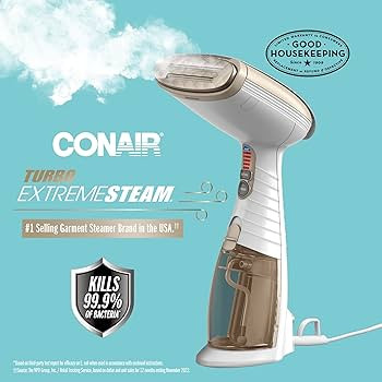 Conair Handheld Garment Steamer for Clothes, Turbo ExtremeSteam 1875W, Portable Handheld Design, ... | Amazon (US)