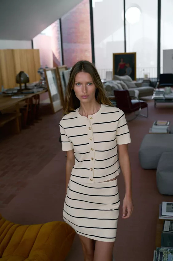 STRIPED KNIT MINI SKIRT | Zara US