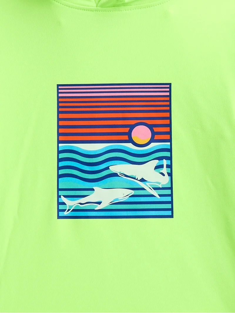 Wonder Nation Boys Hooded Rash Guard with Long Sleeves, Sizes 4-18 & Husky | Walmart (US)