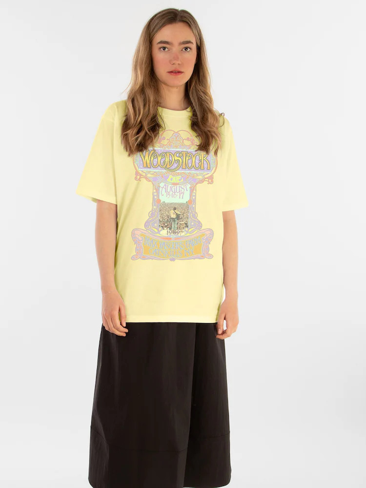 Supacult Woodstock Cross Lemon Boyfriend Fit Muziek T-shirt voor dames | Next EU