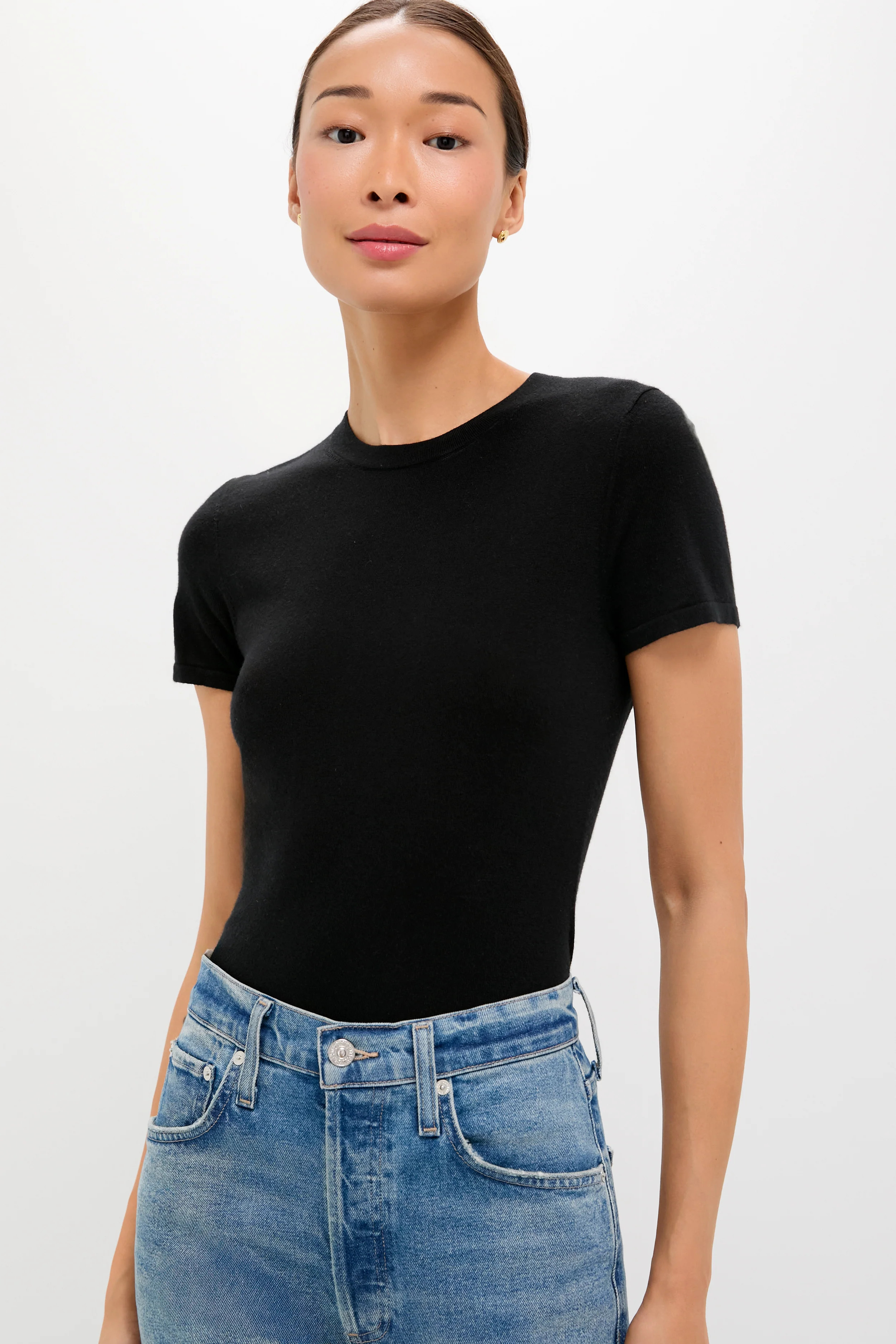 Black Cashmere Silk Katie Tee | Tuckernuck (US)