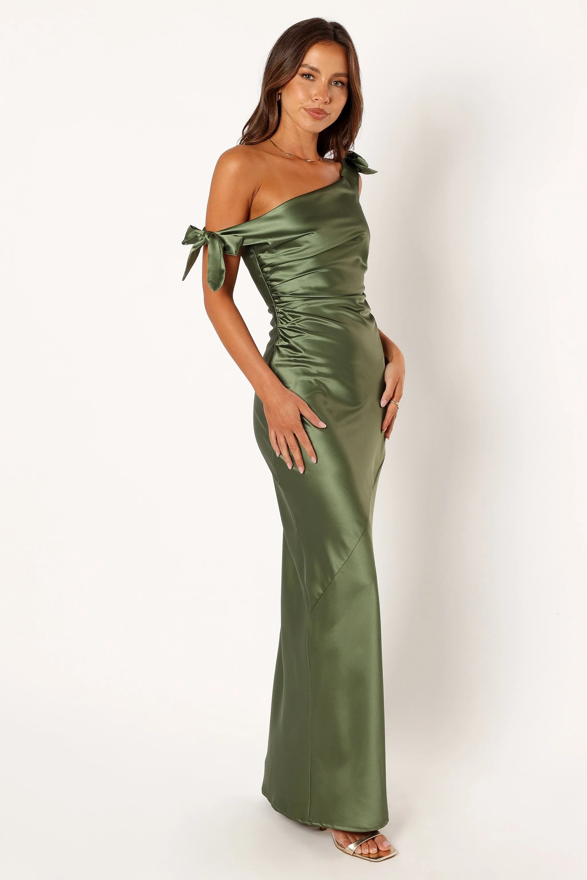 Selma Off Shoulder Maxi Dress - Olive | Petal & Pup (US)