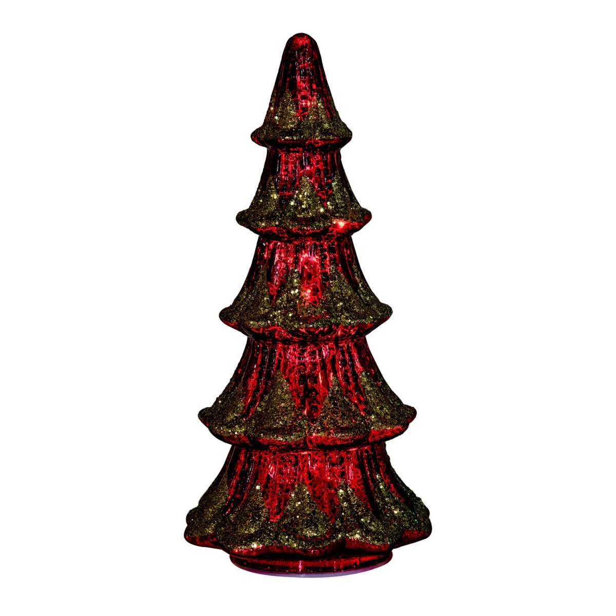 Transpac Glass 12 in. Red Christmas Antique Style Tree Decor | Belk