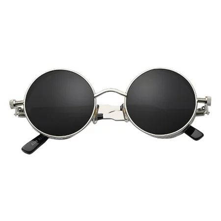 Chic Womens Round Sunglasses Eyewear Tinted Lens Outdoor Metal Frame Grey | Walmart (US)