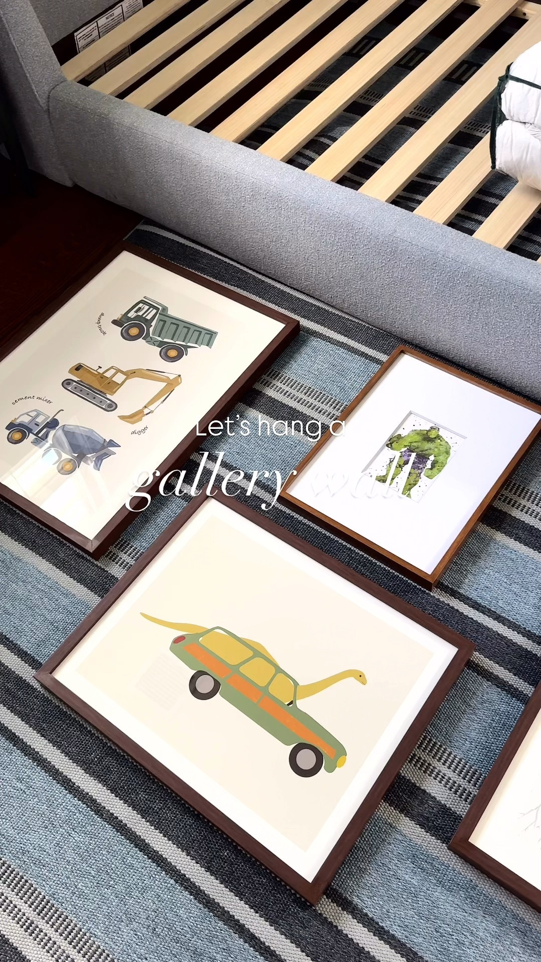Let’s hang a gallery wall! Easily one of my favorite design choices for a kid’s bedroom or playroom, a gallery wall lets you add color and interest to a bedroom (and can easily be updated or added to over the years). This is one side of a shared boys’ bedroom that I’m designing and I can’t wait to show you the rest of the room soon!

Kid’s bedroom, bedroom inspo, GIRLONTHEHUDSON, modern coastal, gallery wall, Serena & Lily, Minted art, upholstered bed, gallery wall

#LTKHome #LTKKids #LTKvlog