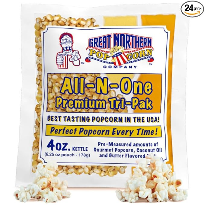 4oz Popcorn Machine Popcorn Packets - All-in-One Movie Theater Style Popcorn Kernels, Salt, and O... | Amazon (US)
