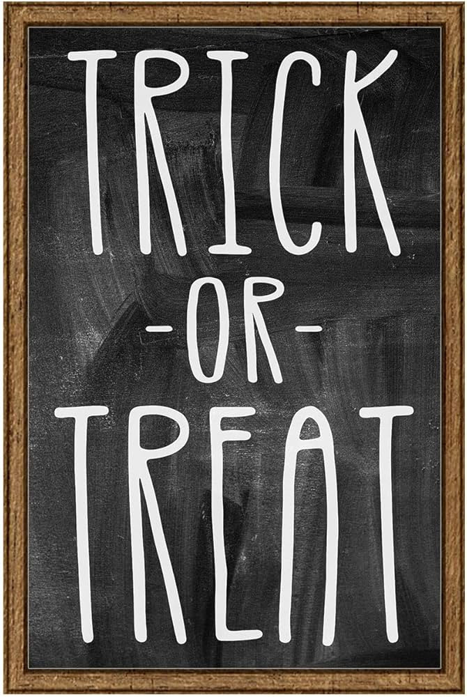 INKFREELY Trick or treat tall caps Halloween boo candy scary prank Tin Sign Chalk Board Wall Art ... | Amazon (US)
