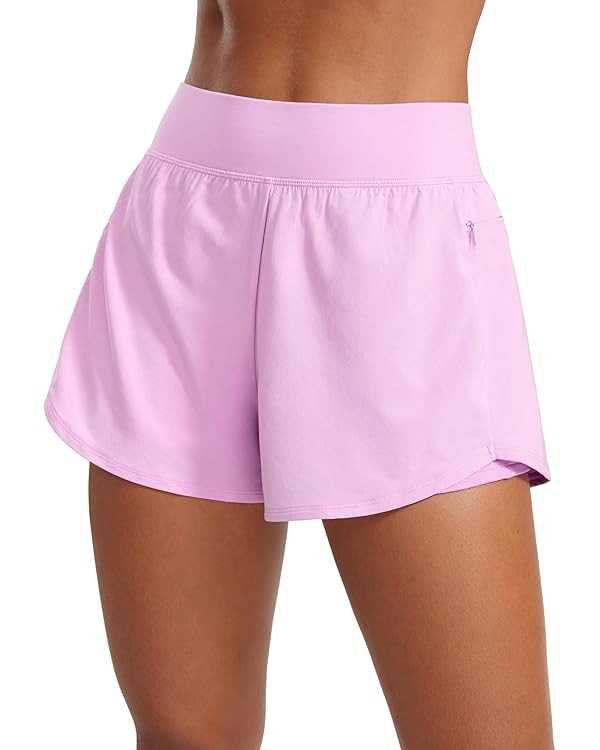 CRZ YOGA 2 in 1 Double Layer Running Shorts for Women 3" - High Waisted for Athletic Tennis Worko... | Amazon (US)