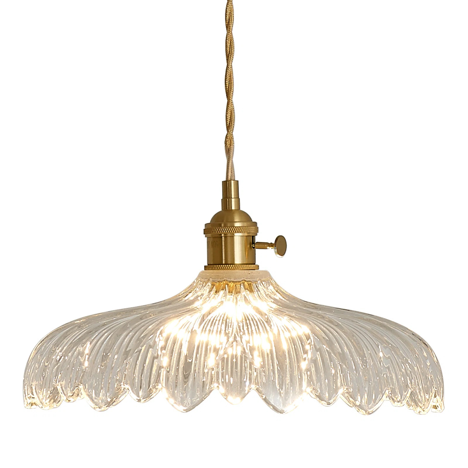 Oyisen Pendant Lights 11.8 Inch Hanging Light 6.5ft Adjustable Hanging Lamp Flower Glass Shade Pe... | Wayfair North America