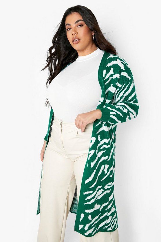 Plus Zebra Maxi Cardigan | Boohoo.com (US & CA)