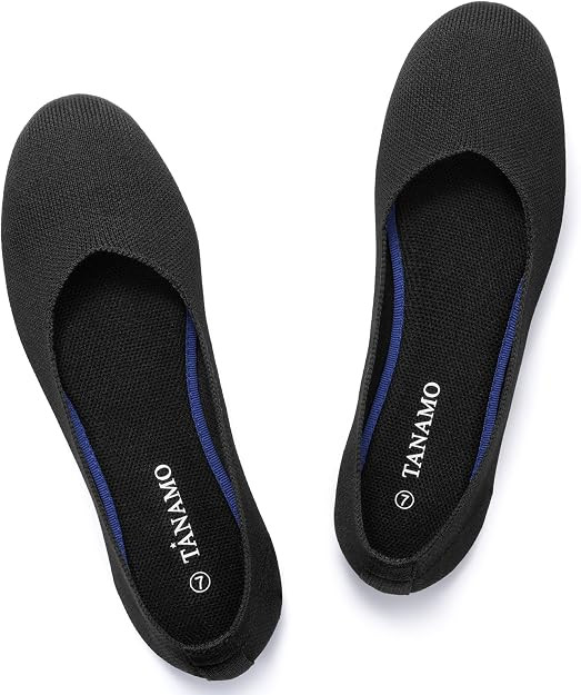 Tanamo Women's Flat Ballet Shoes Knit Flat Shoes for Women Round Toe Slip on Women Flats for Dres... | Amazon (US)