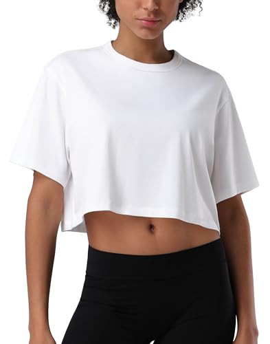 Pioneer Camp Bamboo Viscose Workout Crop Tops for Women Short Sleeve Loose T-Shirts Cropped Athle... | Amazon (US)