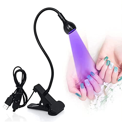 Brokimis Mini UV Lamp for Gel Nails, LED Curing Lamp with Flexible Gooseneck & Clamp 3W Portable Small Manicure UV Light Nail Dryer for Resin Curing Nail Art | Amazon (US)