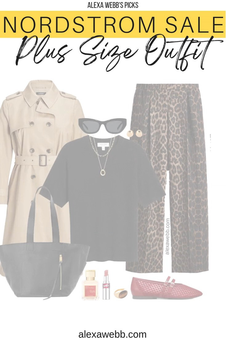 2026 Nordstrom Anniversary Sale – Plus Size Leopard Pants Outfits - Oh I love these NSale pants! Great price! Plus, I found some great alternatives. Top the leopard print pants with a black cashmere t-shirt. Add a pop of color with red mesh flats. So cute for work or play! Alexa Webb #nsale #plussize 

 #LTKSaleAlert #LTKPlusSize #LTKWorkwear