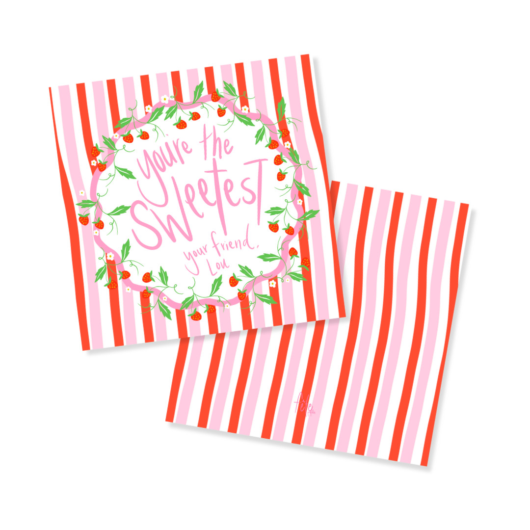 Sweet Strawberry Tags or Stickers — Fête Papier | Fete Papier