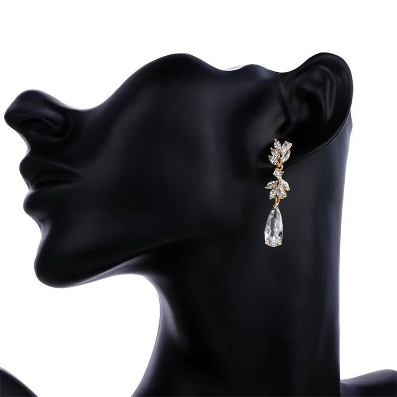 Bridal Earrings Marquise Crystal Wedding Earrings Swarovski | Etsy | Etsy (US)