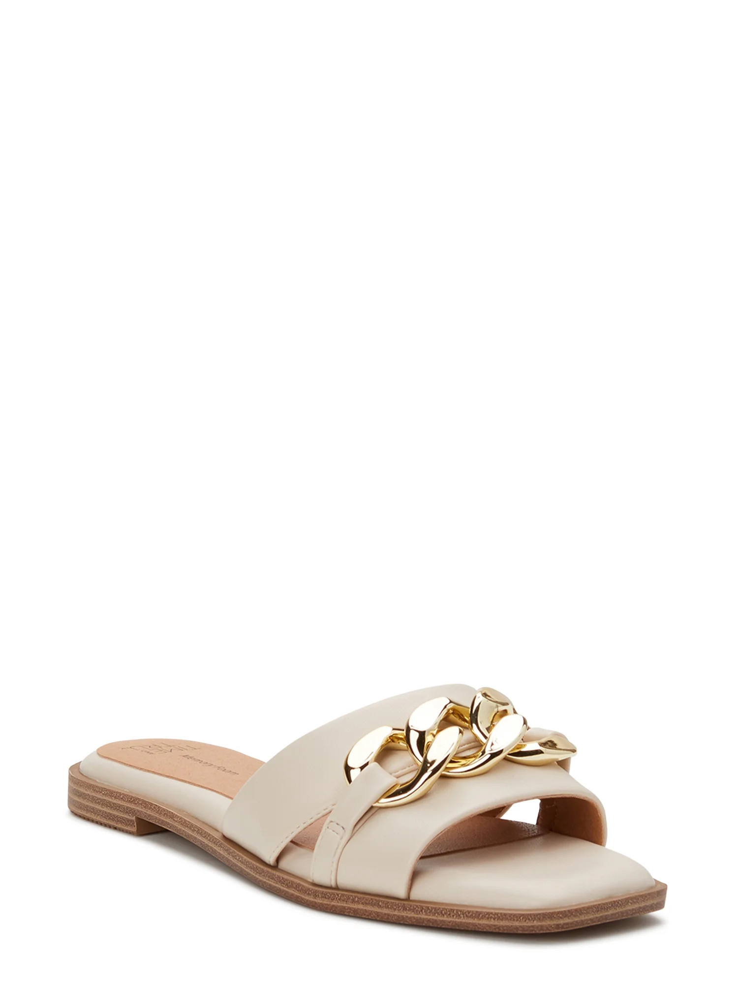 Time and Tru Women's Two Band Chain Sandals | Walmart (US)