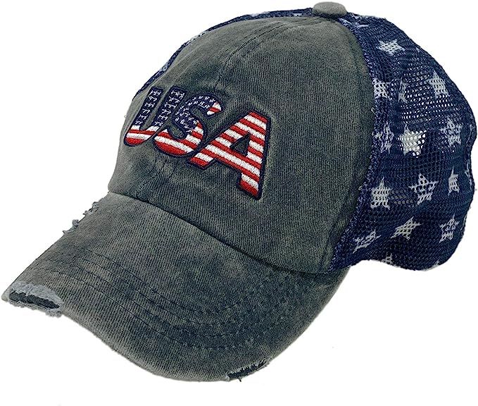 CC Everyday Distressed Trucker Mesh Summer Vented Baseball Sun Cap Hat | Amazon (US)