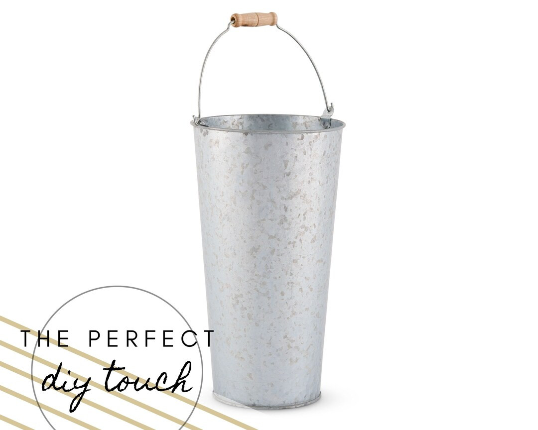 Galvanized Bucket - Large Flower Market Pail Vase - DIY Centerpiece - DIY Wedding - DIY Home Déc... | Etsy (US)