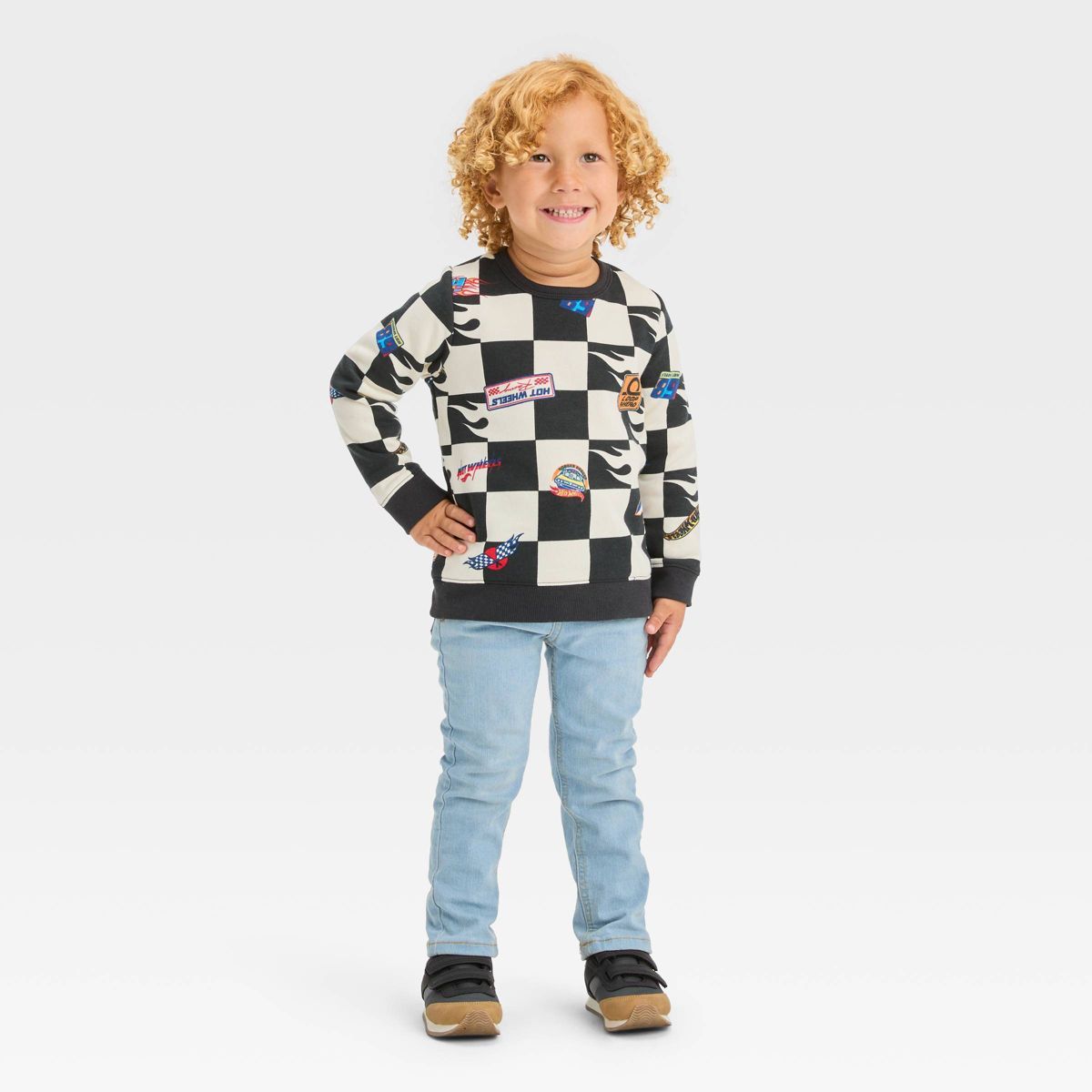 Toddler Boys' Hot Wheels Fleece Pullover Sweatshirt - White | Target