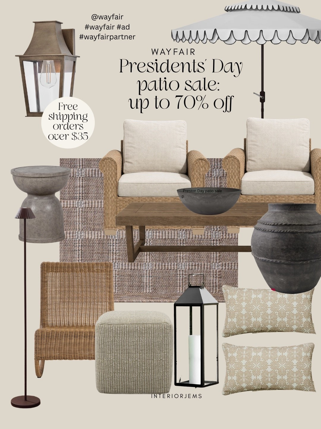 WayfairPartner If you’re getting your patio ready for warmer days, this sale is a great place to start. I pulled together a mix of classic wicker seating, neutral outdoor rugs, simple wood tables, lanterns, and soft patterned pillows for a relaxed, warm, vintage-leaning patio look that feels timeless and easy to live with.

Wayfair’s Presidents’ Day sale is up to 70% off, and they’re offering fast, free shipping on orders over $35, which makes it a great time to grab both the bigger furniture pieces and the finishing touches.

@wayfair #wayfair #ad