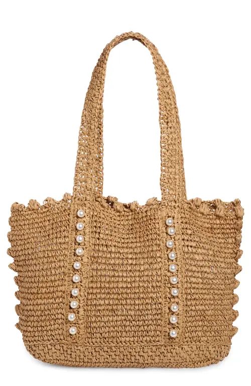 btb Los Angeles Lisbeth Straw Tote in Sand at Nordstrom | Nordstrom
