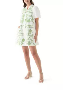 Women's Button Front Embroidered Dress | Belk