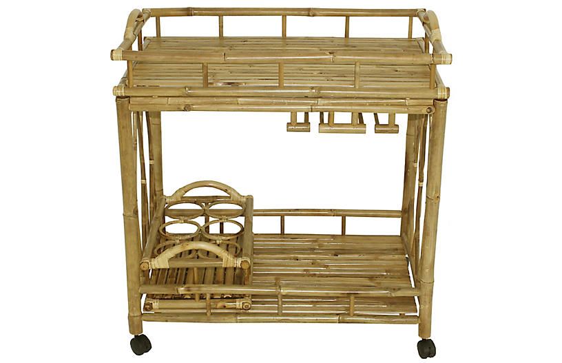 Bamboo Bar Cart, Natural | One Kings Lane