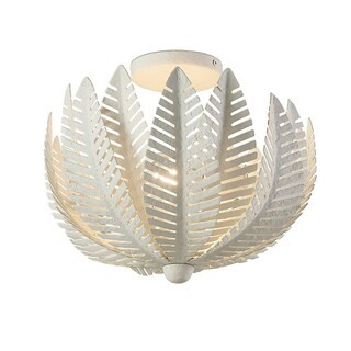 Catalina Ceiling Mount with Hand-Finished Palm Leaves & White Gesso | Ballard Designs, Inc.