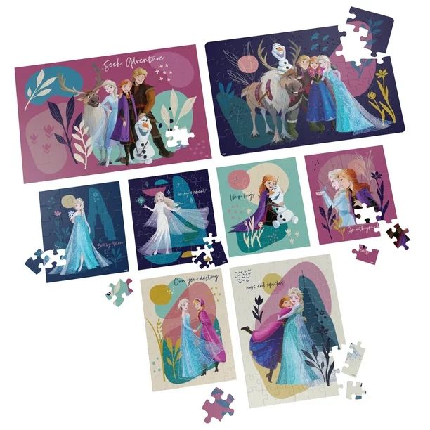 SpinMaster - Disney Frozen 8 - Pack Interlocking Jigsaw Puzzle Bundle for Kids Ages 5 to 7 - Walm... | Walmart (US)