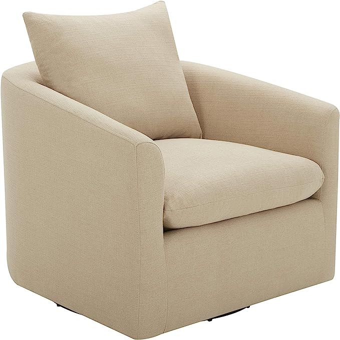 Amazon Brand – Stone & Beam Elisabet Upholstered Swivel Chair, 33.5"W, Hemp | Amazon (US)