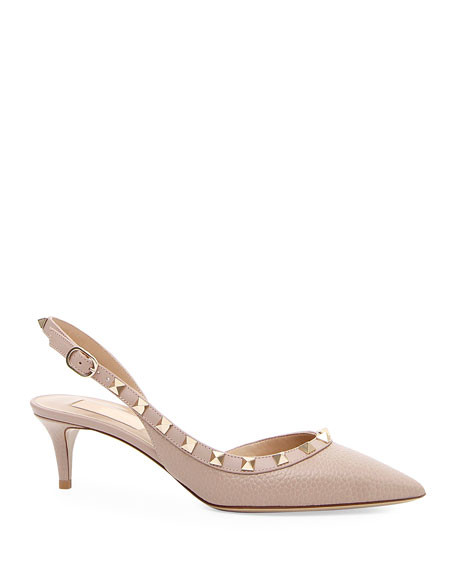 Valentino Garavani Rockstud Half-d'Orsay Slingback Pump | Neiman Marcus