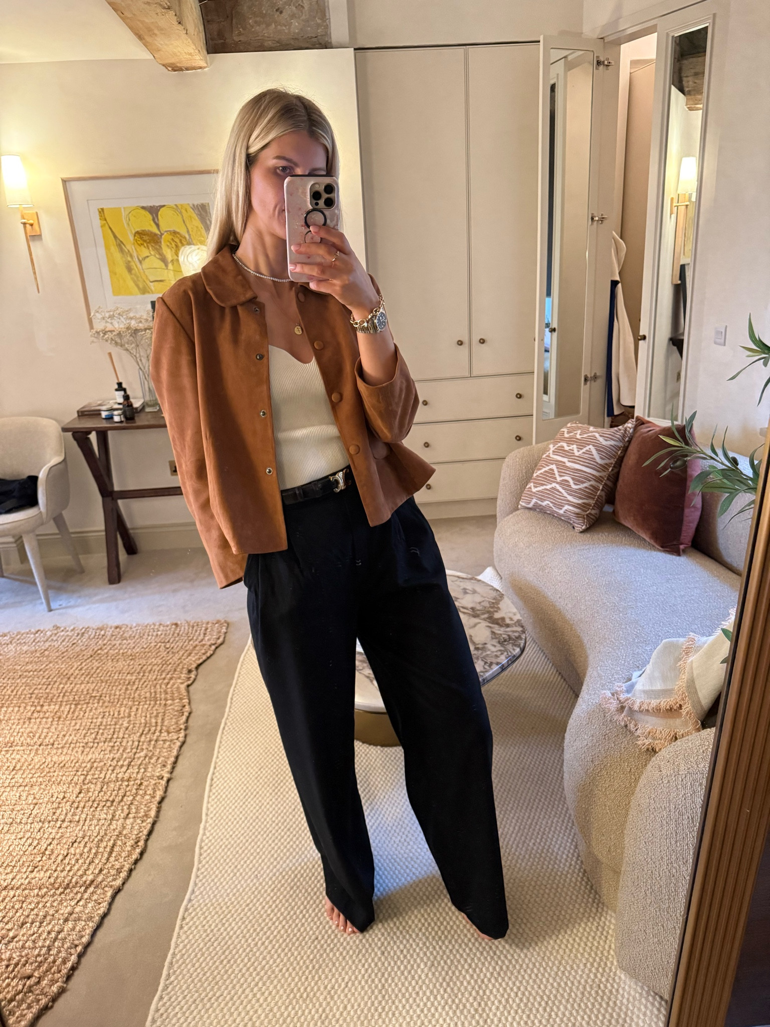 Workwear autumn brown suede jacket and comfy wool trousers 

#LTKireland #LTKworkwear #LTKautumn