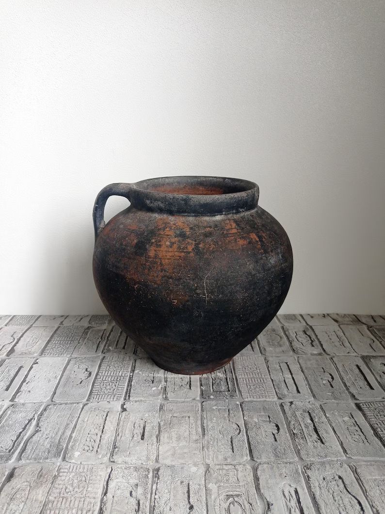 Wabi Sabi Vessel Old Large Clay Pot Rustic Clay Vase - Etsy | Etsy (US)