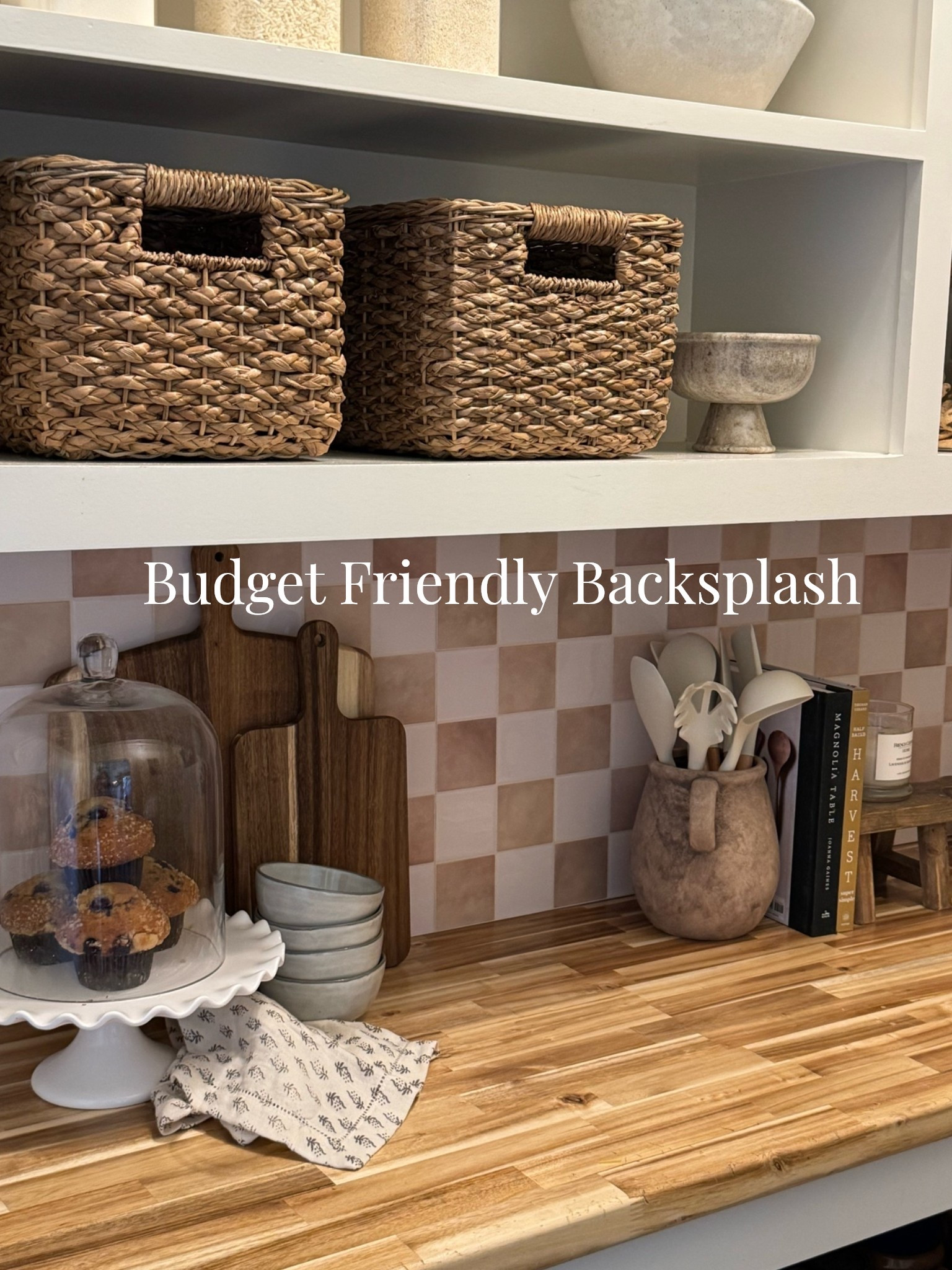 Simple DIY peel and stick backsplash