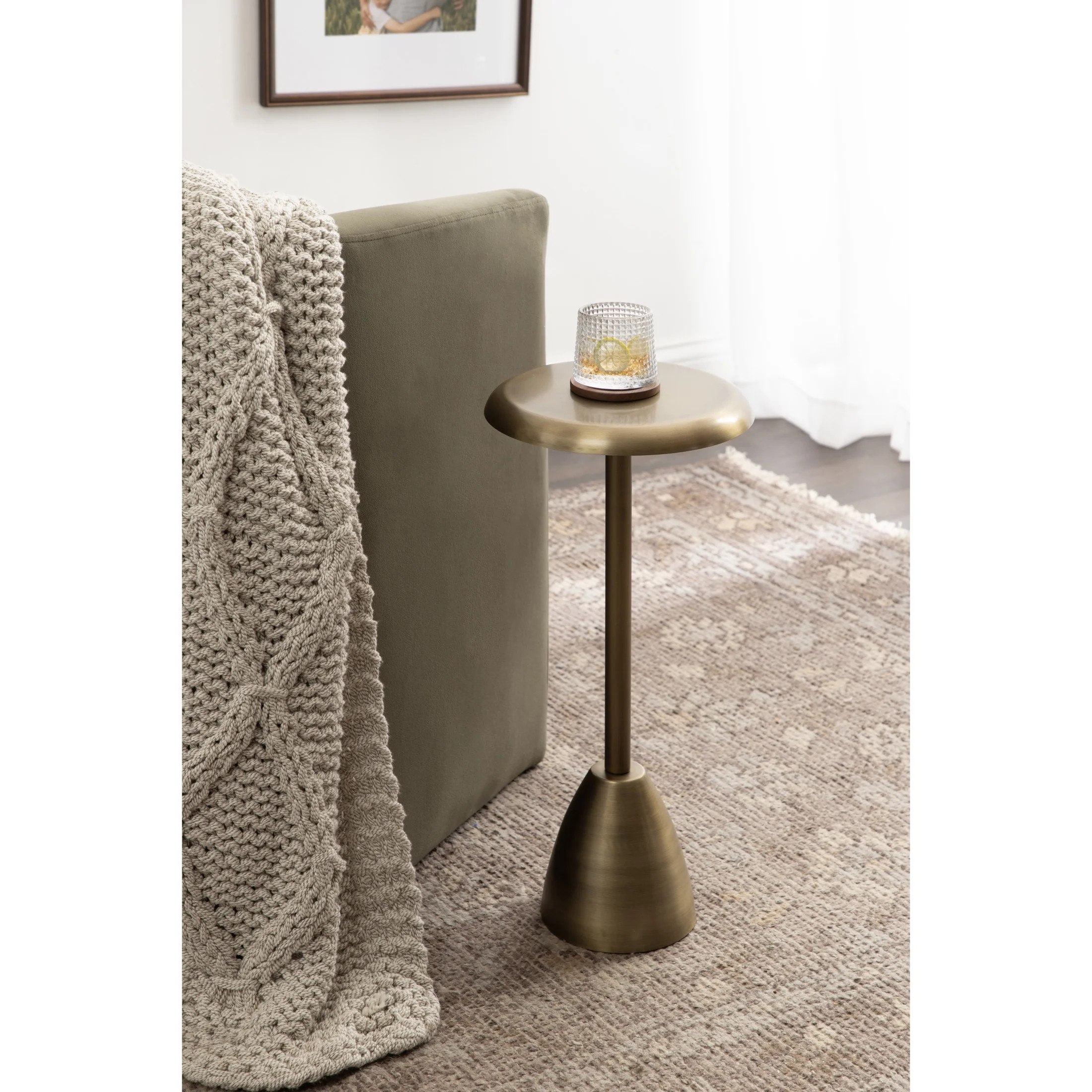 Kate and Laurel Morizet Modern Round Drink Table, 10 x 10 x 22, Antique Brass, Transitional Metal... | Walmart (US)