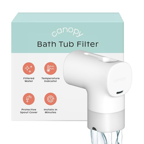 Canopy Baby Bath Tub Filter – Gentler Water Filtration for Delicate Skin | Reduces Chlorine & Irritants | BPA-Free Silicone Spout Cover | Easy Tool-Free Install | Activated Carbon Filtration | Amazon (US)