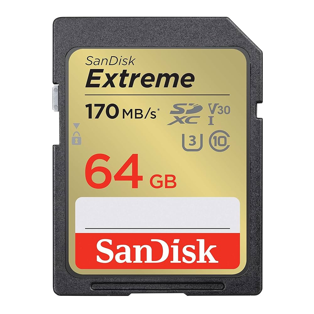 SanDisk 64GB Extreme SDXC UHS-I Memory Card - C10, U3, V30, 4K, UHD, SD Card - SDSDXV2-064G-GNCIN | Amazon (US)