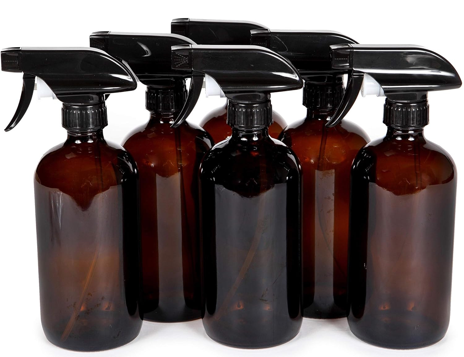 Vivaplex, 6, Large, 16 oz, Empty, Amber Glass Spray Bottles with Black Trigger Sprayers | Amazon (US)
