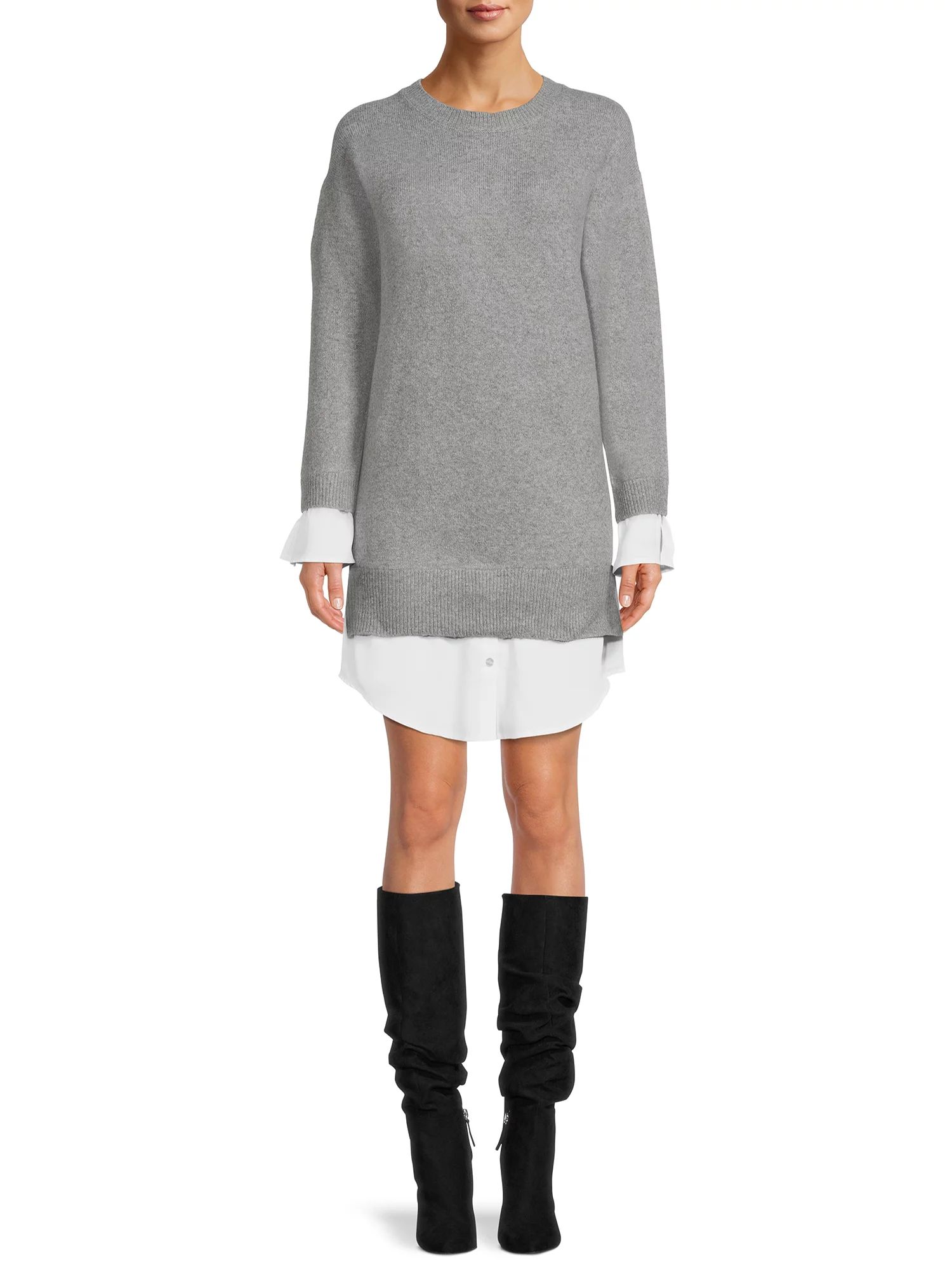 Time and Tru Women’s Shirttail Sweater Dress | Walmart (US)