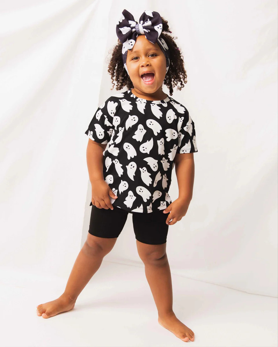 Here Ghost Nothing Girls Oversized T-Shirt & Biker Shorts Set | Bums & Roses