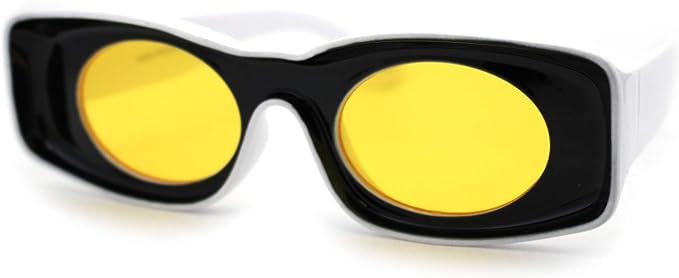 Womens Unique Concave Thick Mod Plastic Sunglasses | Amazon (US)